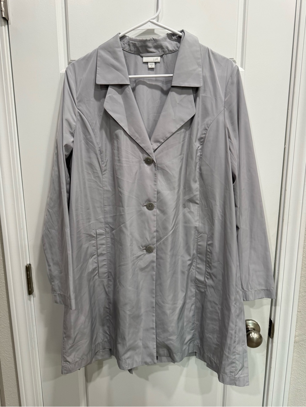 J. Jill Lightweight Town Coat Pleated Back Grey